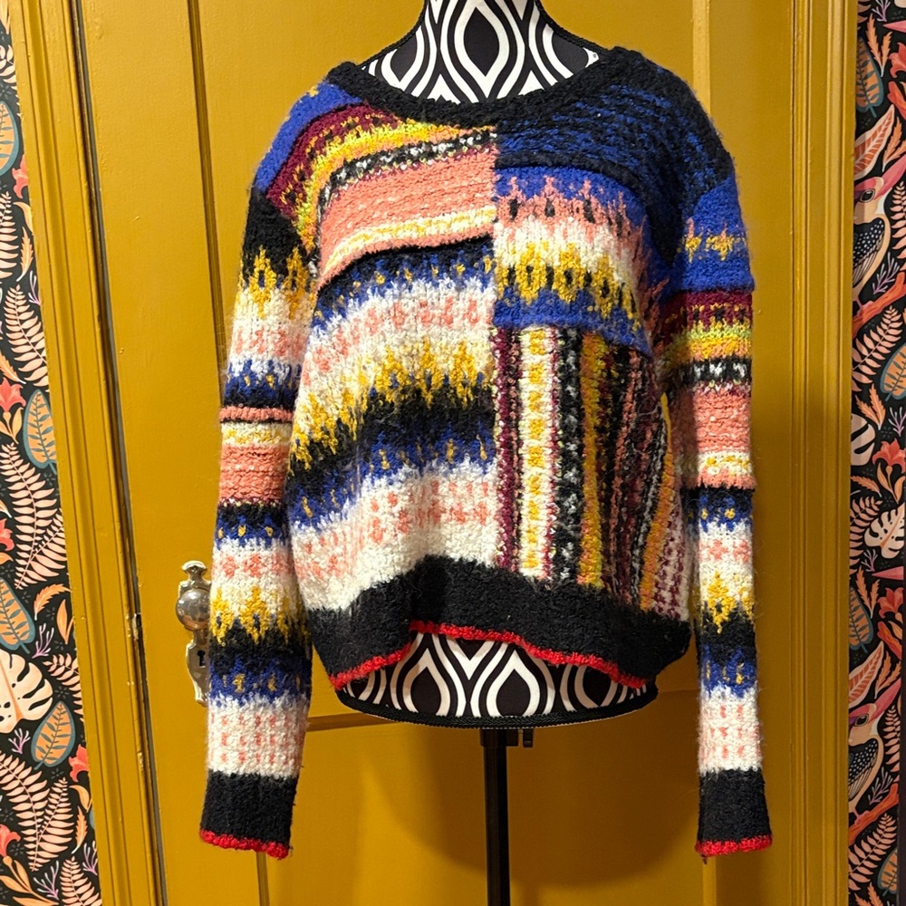 Free People Multicolor Knit Sweater Size L
